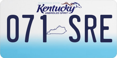 KY license plate 071SRE