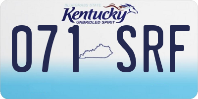 KY license plate 071SRF