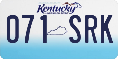 KY license plate 071SRK
