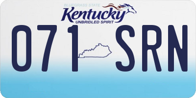 KY license plate 071SRN