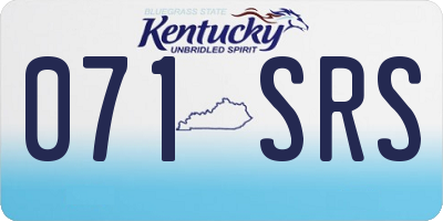 KY license plate 071SRS