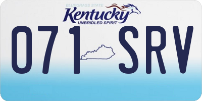 KY license plate 071SRV