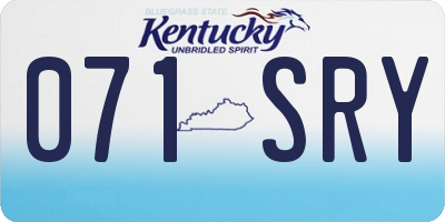 KY license plate 071SRY