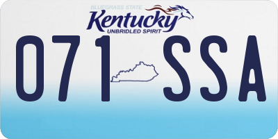 KY license plate 071SSA