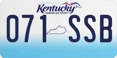 KY license plate 071SSB