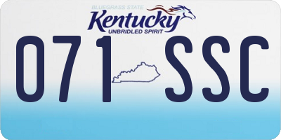 KY license plate 071SSC