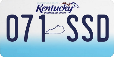 KY license plate 071SSD