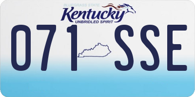 KY license plate 071SSE