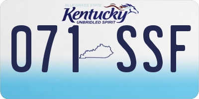 KY license plate 071SSF