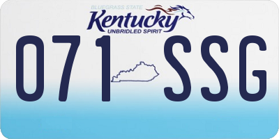 KY license plate 071SSG