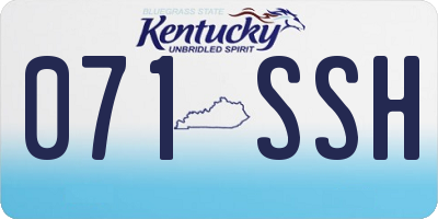 KY license plate 071SSH