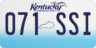 KY license plate 071SSI