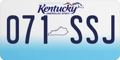 KY license plate 071SSJ