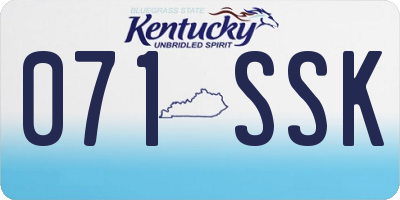 KY license plate 071SSK