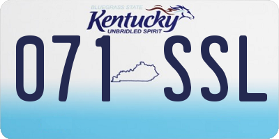 KY license plate 071SSL
