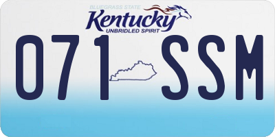 KY license plate 071SSM