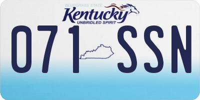 KY license plate 071SSN