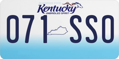 KY license plate 071SSO
