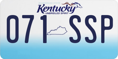 KY license plate 071SSP