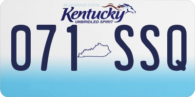 KY license plate 071SSQ