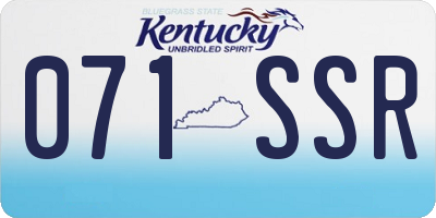 KY license plate 071SSR