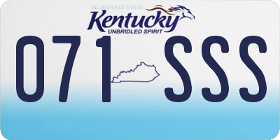 KY license plate 071SSS