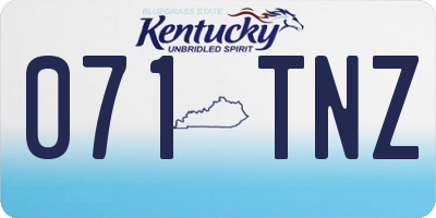 KY license plate 071TNZ