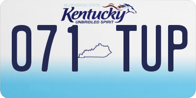 KY license plate 071TUP