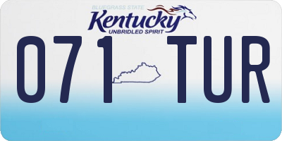 KY license plate 071TUR