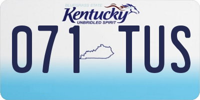 KY license plate 071TUS