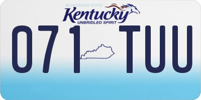 KY license plate 071TUU