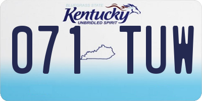 KY license plate 071TUW