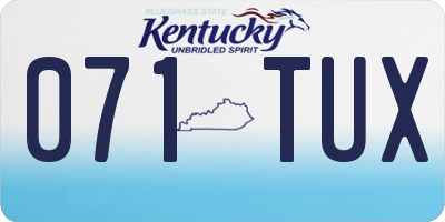 KY license plate 071TUX
