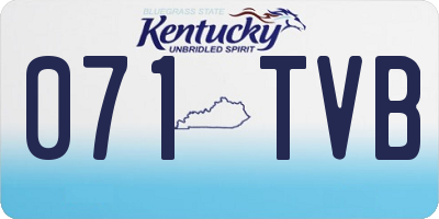 KY license plate 071TVB