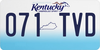KY license plate 071TVD