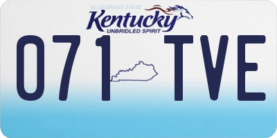 KY license plate 071TVE