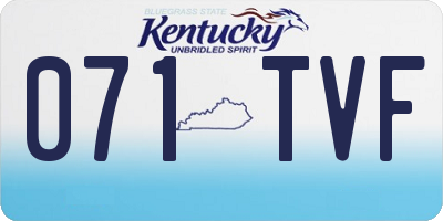 KY license plate 071TVF