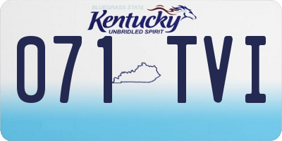 KY license plate 071TVI