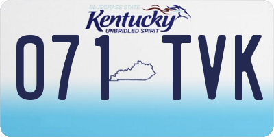 KY license plate 071TVK