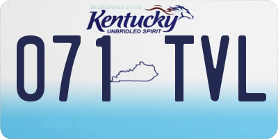 KY license plate 071TVL