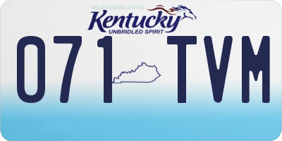KY license plate 071TVM