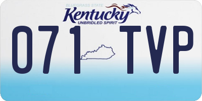 KY license plate 071TVP