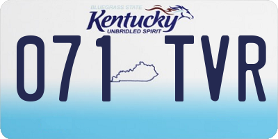 KY license plate 071TVR