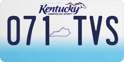 KY license plate 071TVS