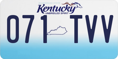 KY license plate 071TVV