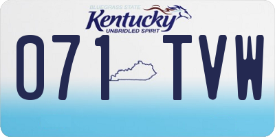 KY license plate 071TVW