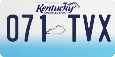 KY license plate 071TVX