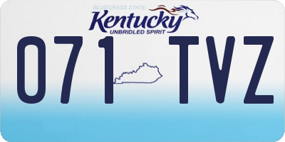 KY license plate 071TVZ