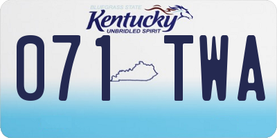 KY license plate 071TWA