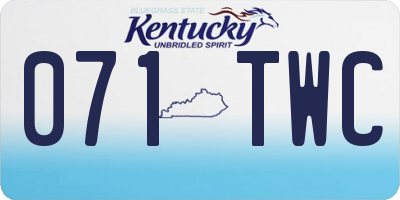 KY license plate 071TWC